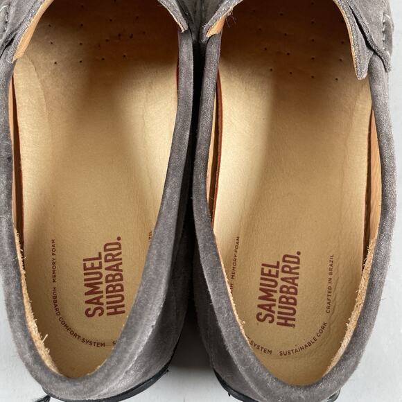 Samuel Hubbard Free Spirit Men’s 10.5 M Slip On Driving Penny Loafer Gray Nubuck - Picture 8 of 9